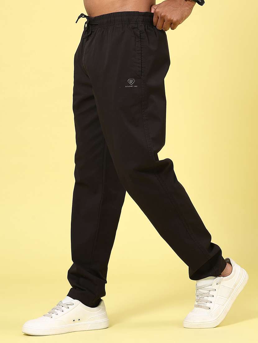 Black Cotton Chinos Casual Trousers - 22319175 -  Standard Image - 3