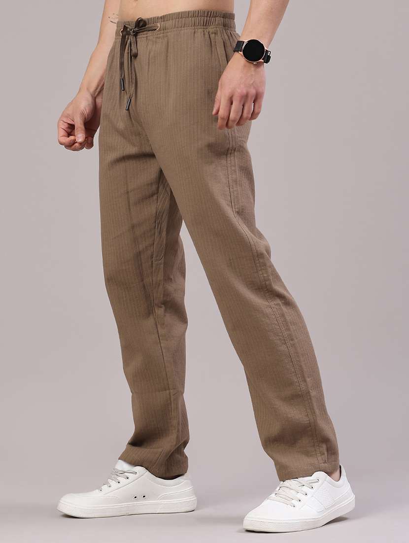 men self design mid rise regular fit casual trouser - 22319181 -  Standard Image - 3