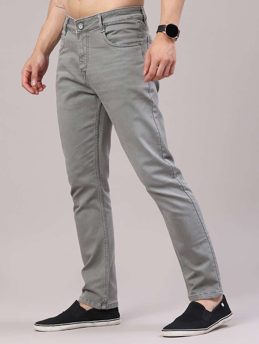 men plain mid rise full length jeans - 22319185 -  Standard Image - 3
