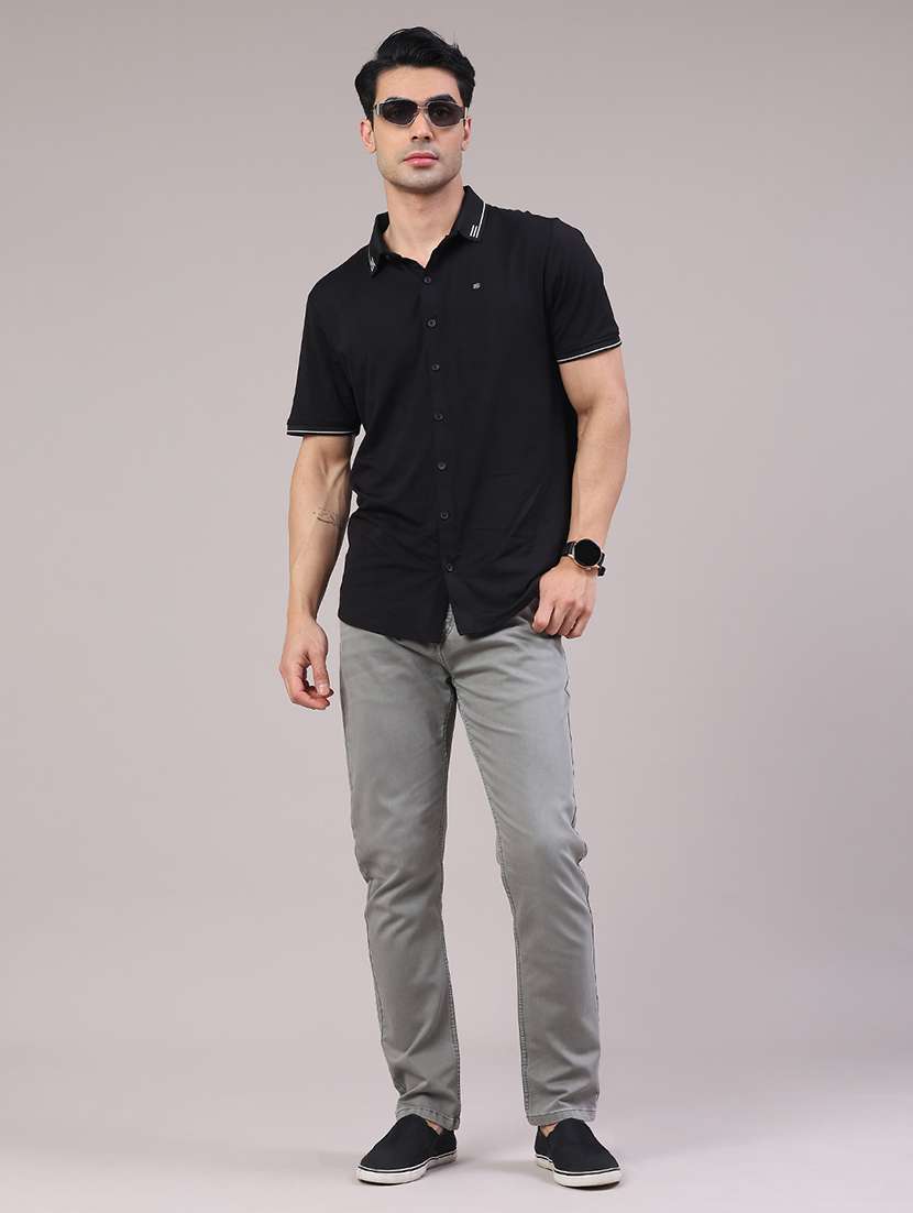 men plain mid rise full length jeans - 22319185 -  Standard Image - 5