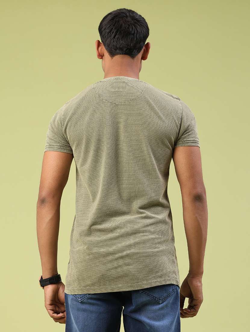 men self design short sleeve slim fit t-shirt - 22319204 -  Standard Image - 3