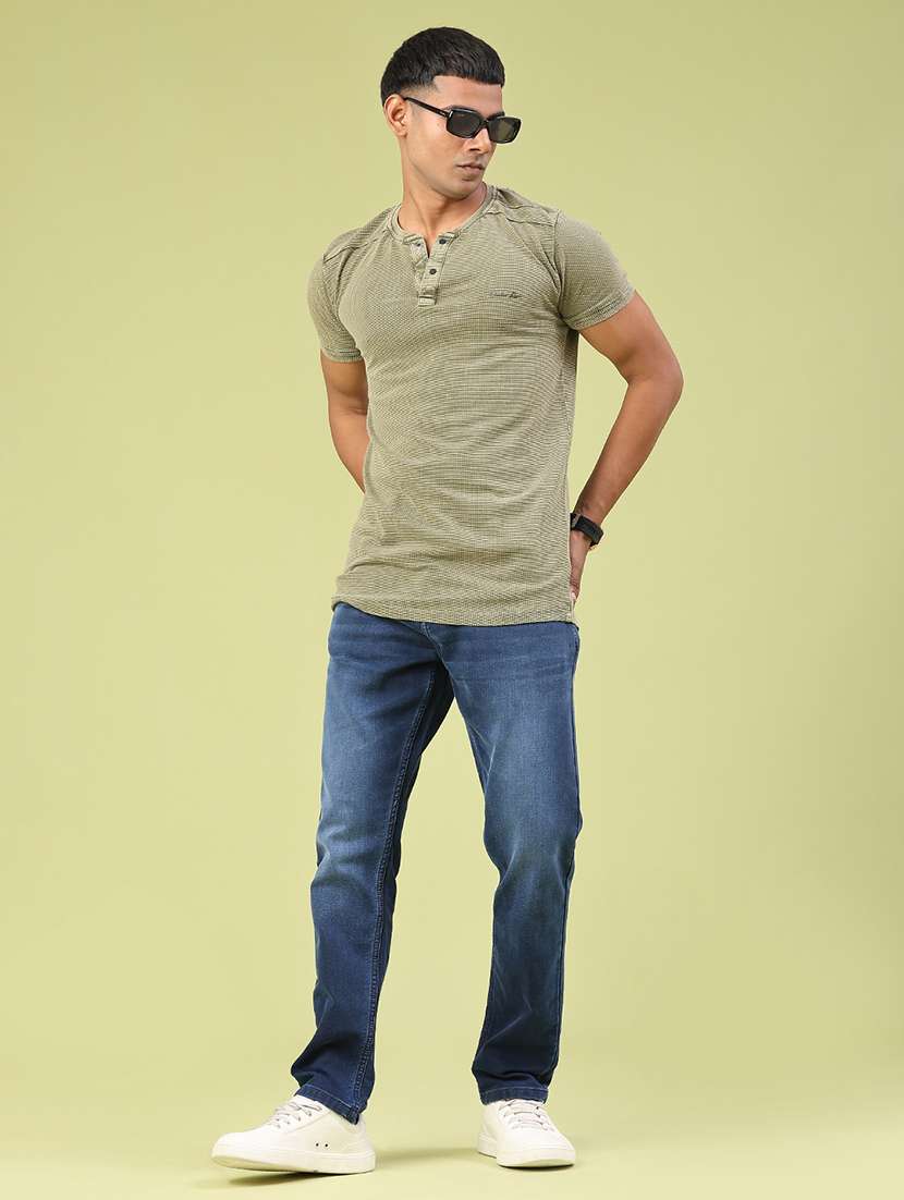 men self design short sleeve slim fit t-shirt - 22319204 -  Standard Image - 5