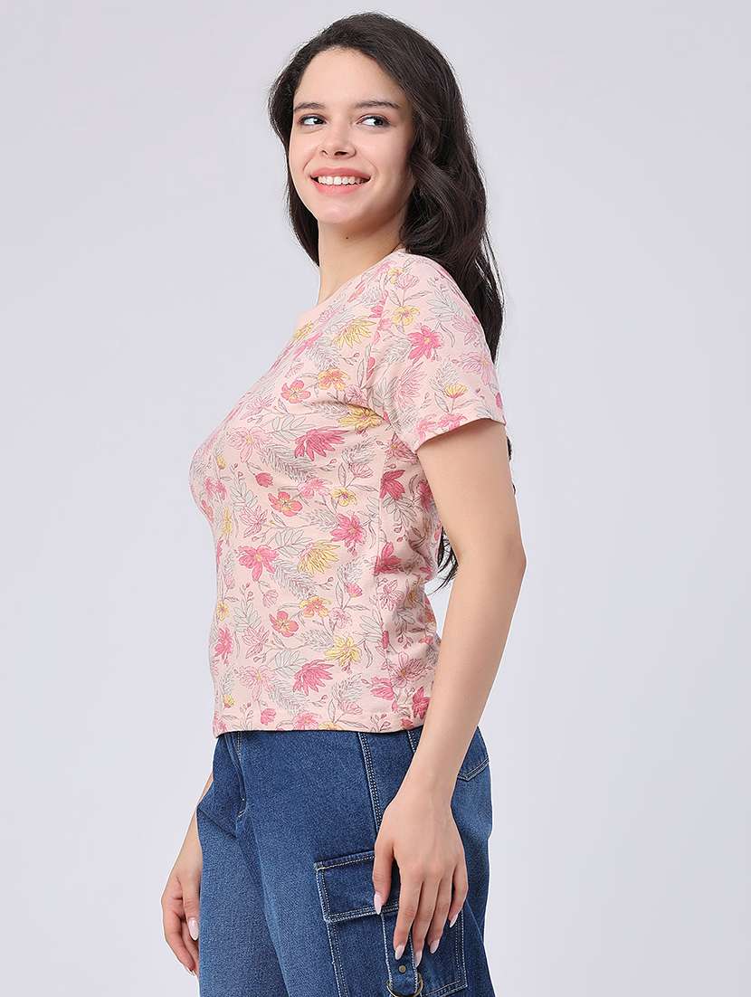 women printed round neck t-shirt - 22319218 -  Standard Image - 3