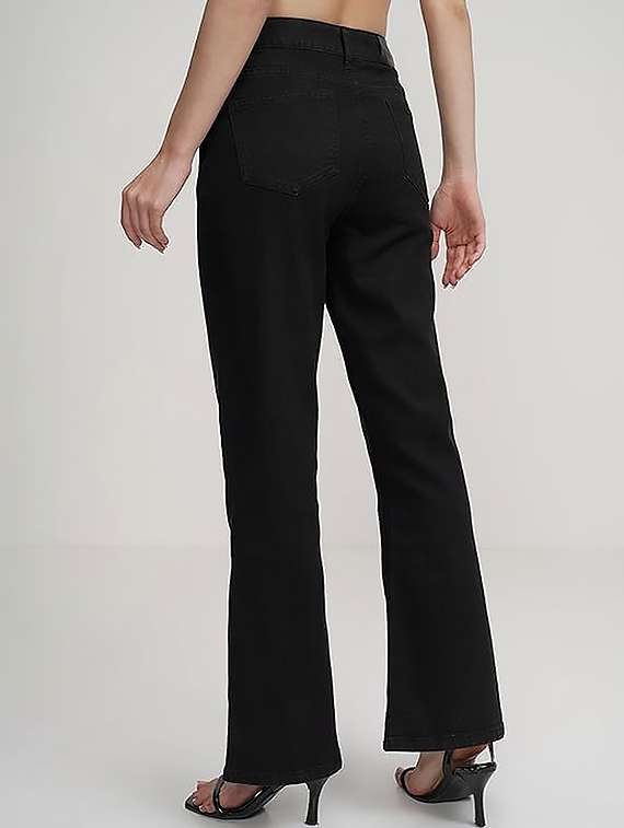 women plain high rise bootcut jeans - 22319245 -  Standard Image - 3