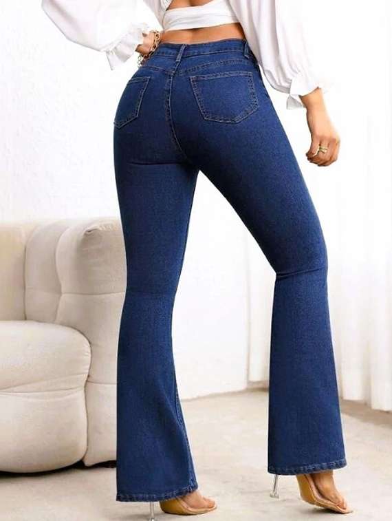 women solid high rise bootcut jeans - 22319300 -  Standard Image - 3