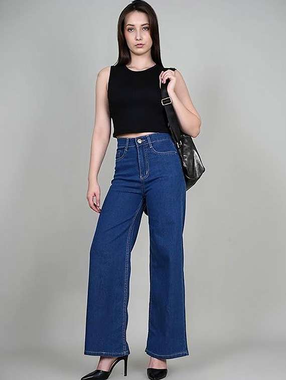 women solid high rise straight jean - 22319531 -  Standard Image - 3