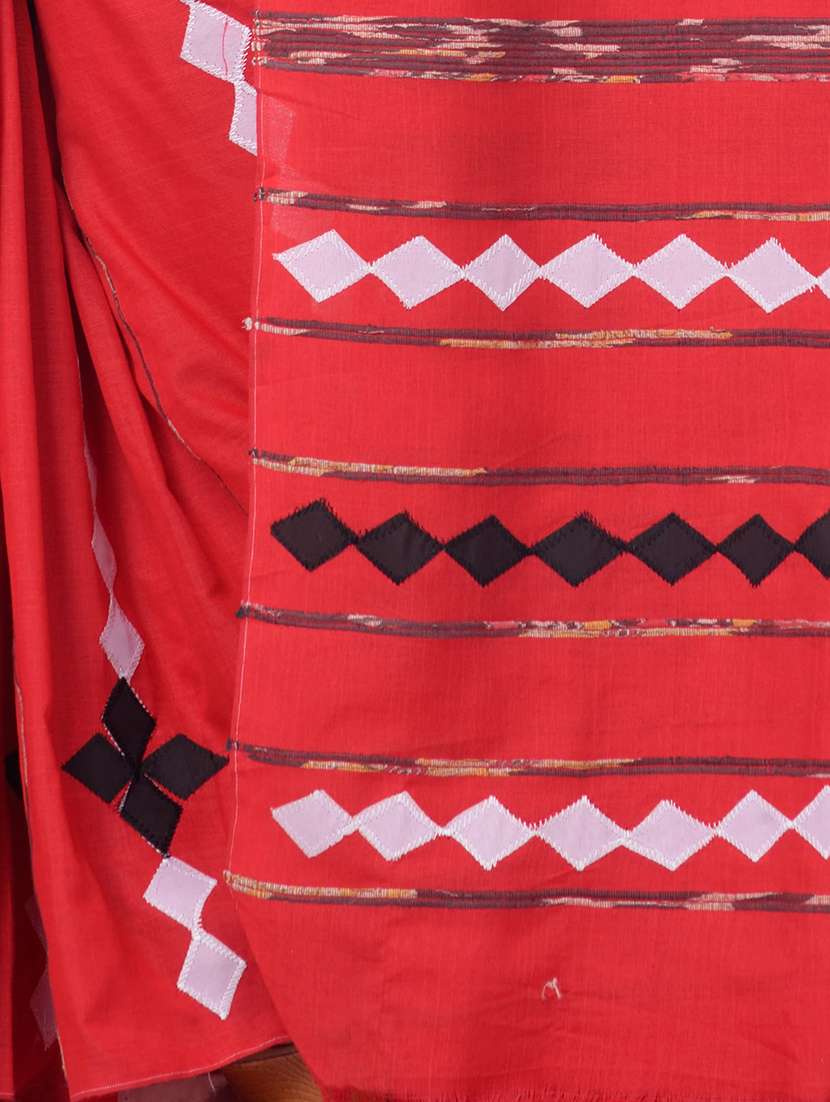 women solid with work handloom saree with blouse - 22319593 -  Standard Image - 5
