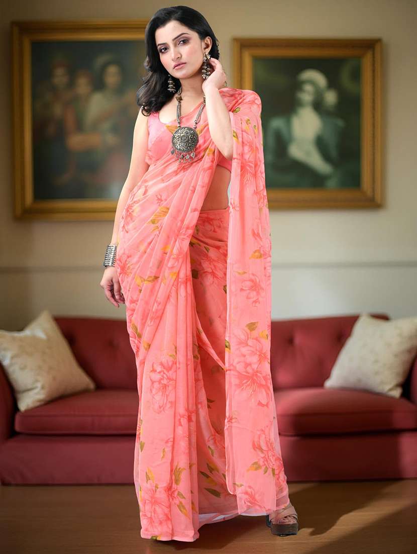 women floral printed saree - 22319625 -  Standard Image - 3