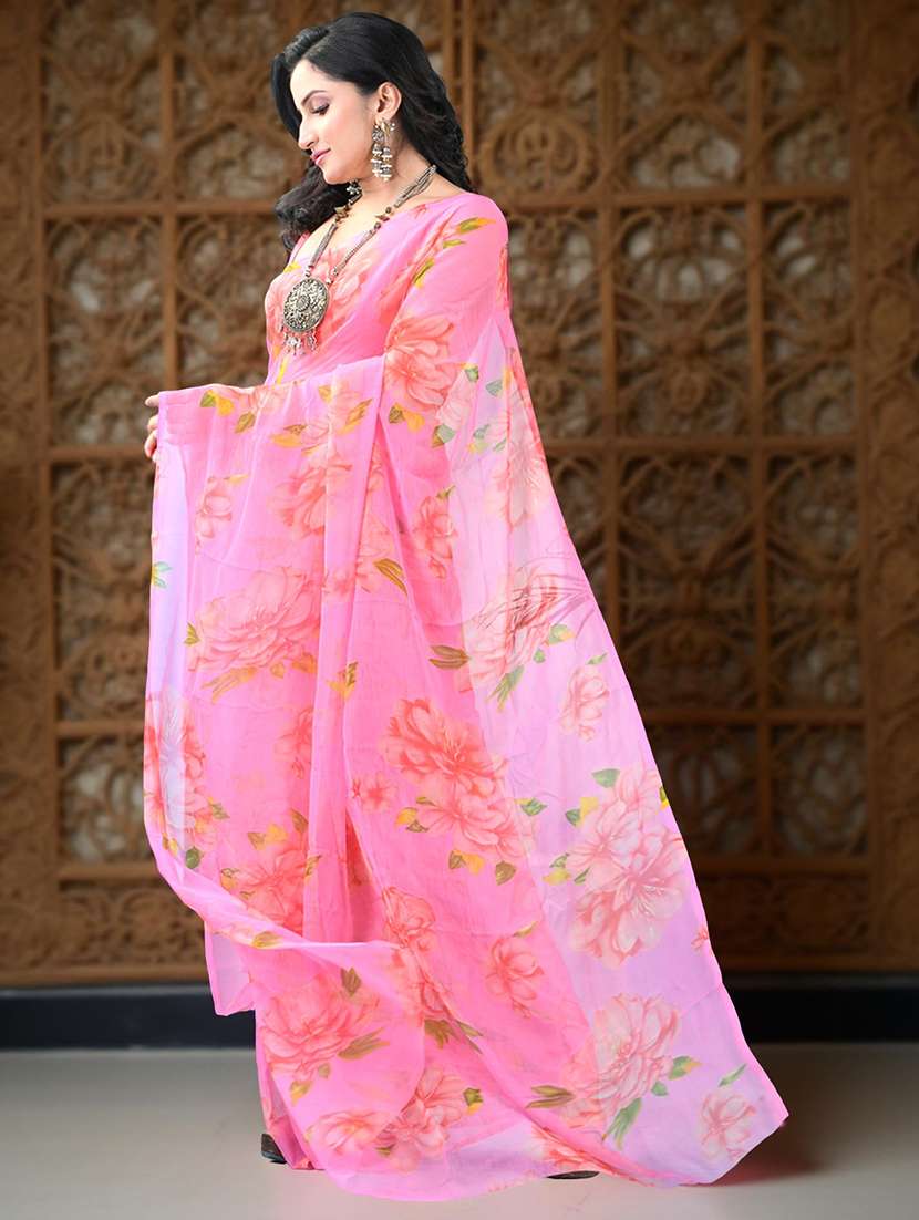 women floral printed saree - 22319627 -  Standard Image - 3