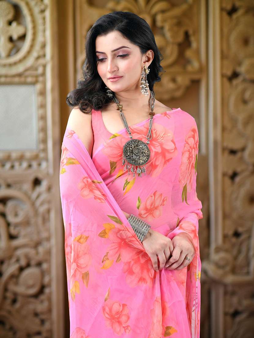 women floral printed saree - 22319627 -  Standard Image - 5