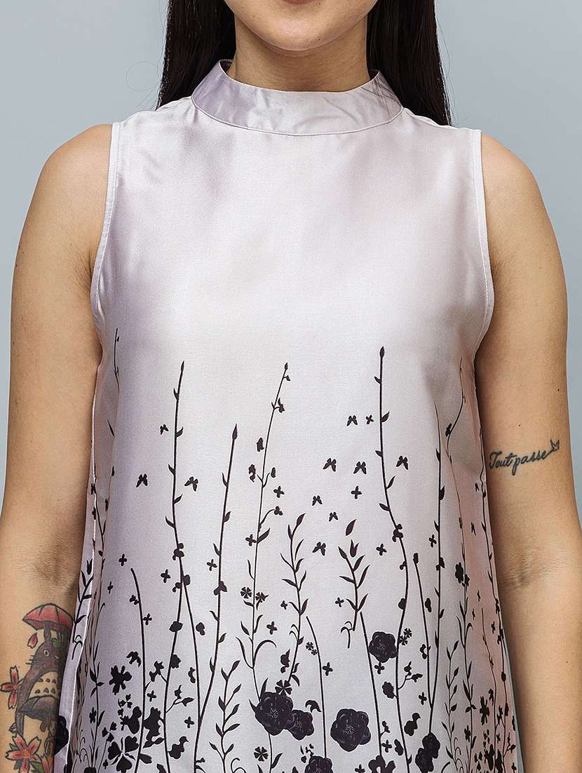 women printed sleeveless a-line top - 22319654 -  Standard Image - 5