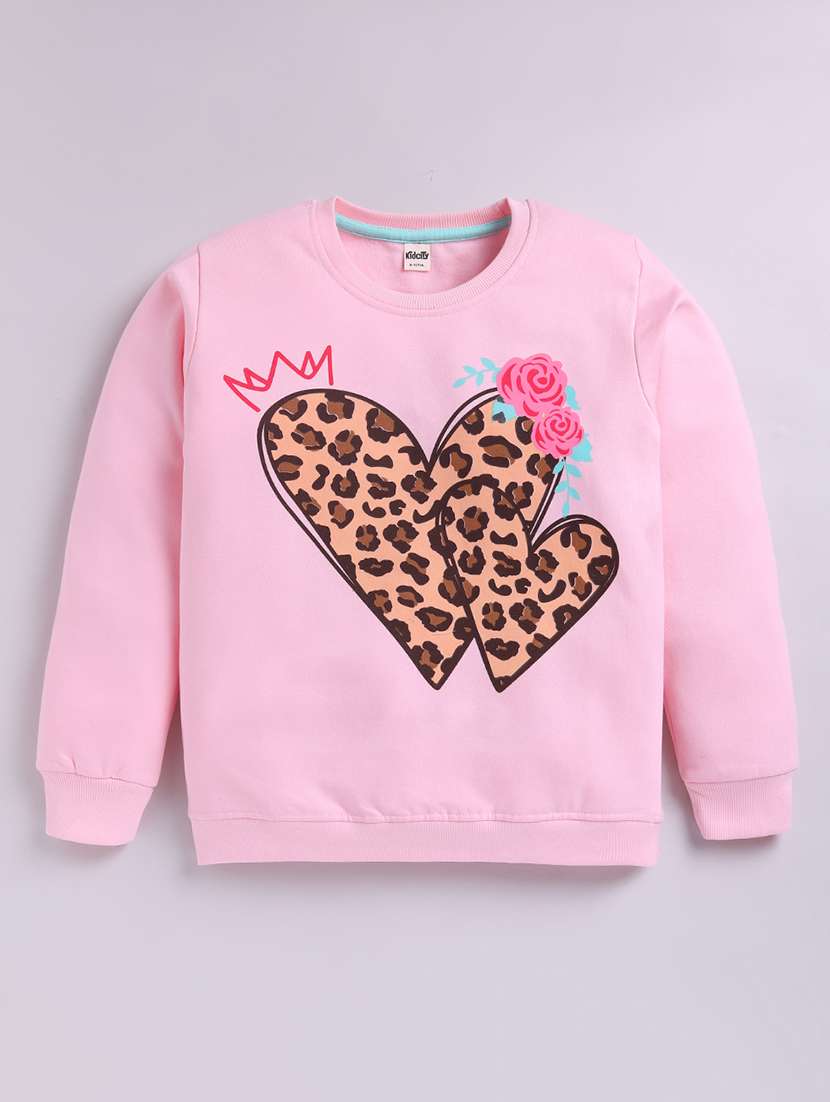 girls printed long sleeve sweatshirt