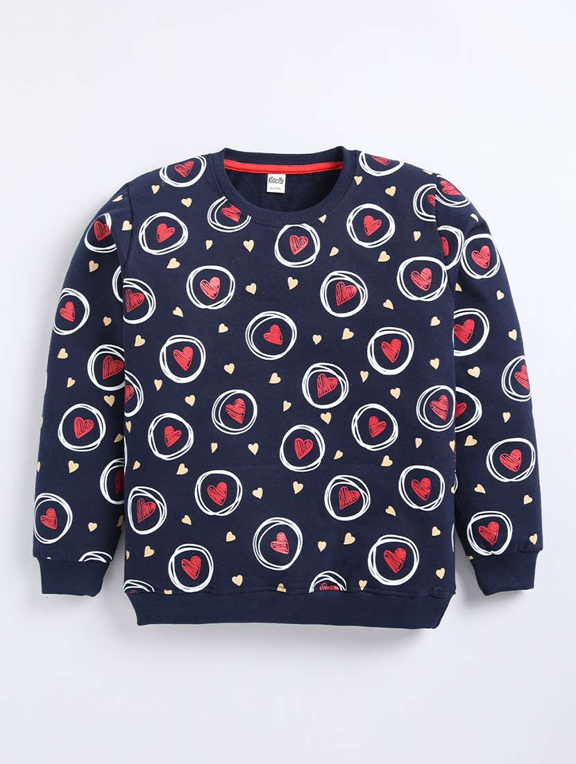 girls printed long sleeve sweatshirt