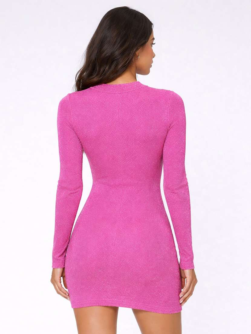 women solid long sleeve bodycon dress - 22319744 -  Standard Image - 3