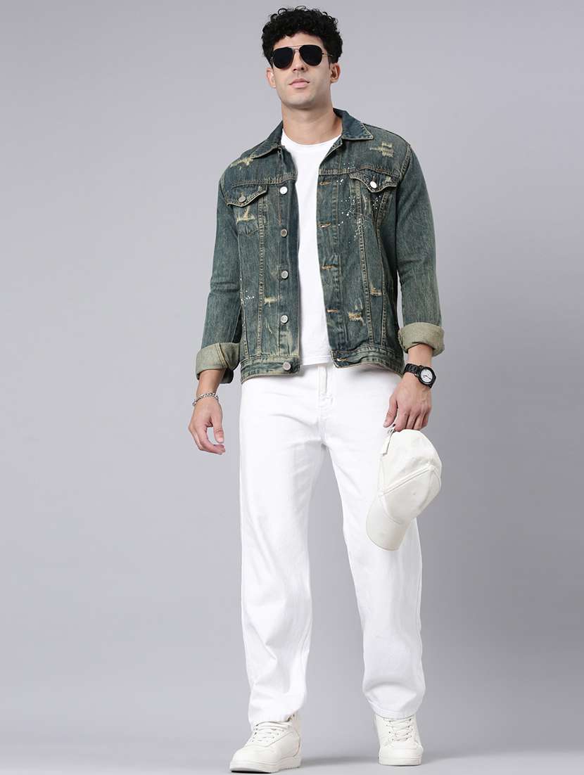 men washed long sleeve denim jacket - 22319745 -  Standard Image - 3