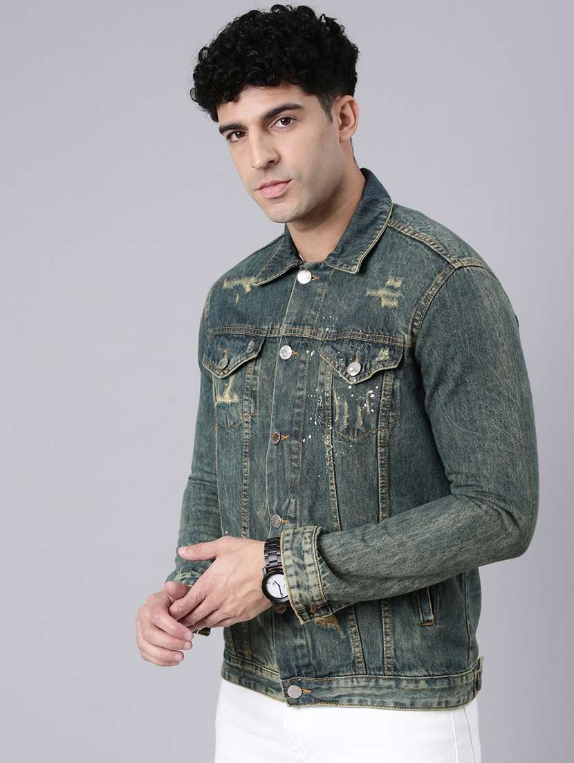 men washed long sleeve denim jacket - 22319745 -  Standard Image - 5