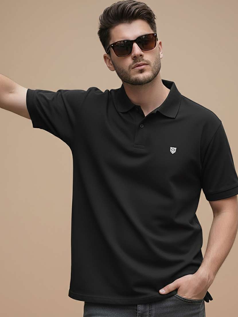 men solid short sleeve regular fit polo t-shirt