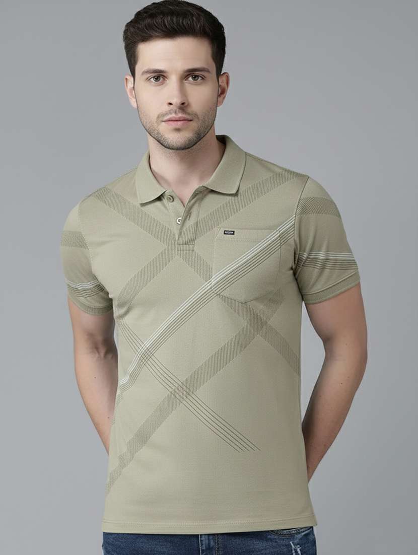 men printed short sleeve regular fit polo t-shirt