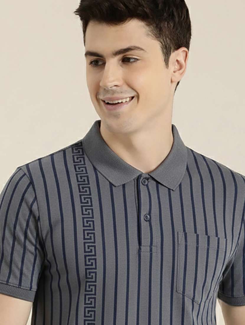 men striped short sleeve regular fit polo t-shirt - 22319856 -  Standard Image - 3