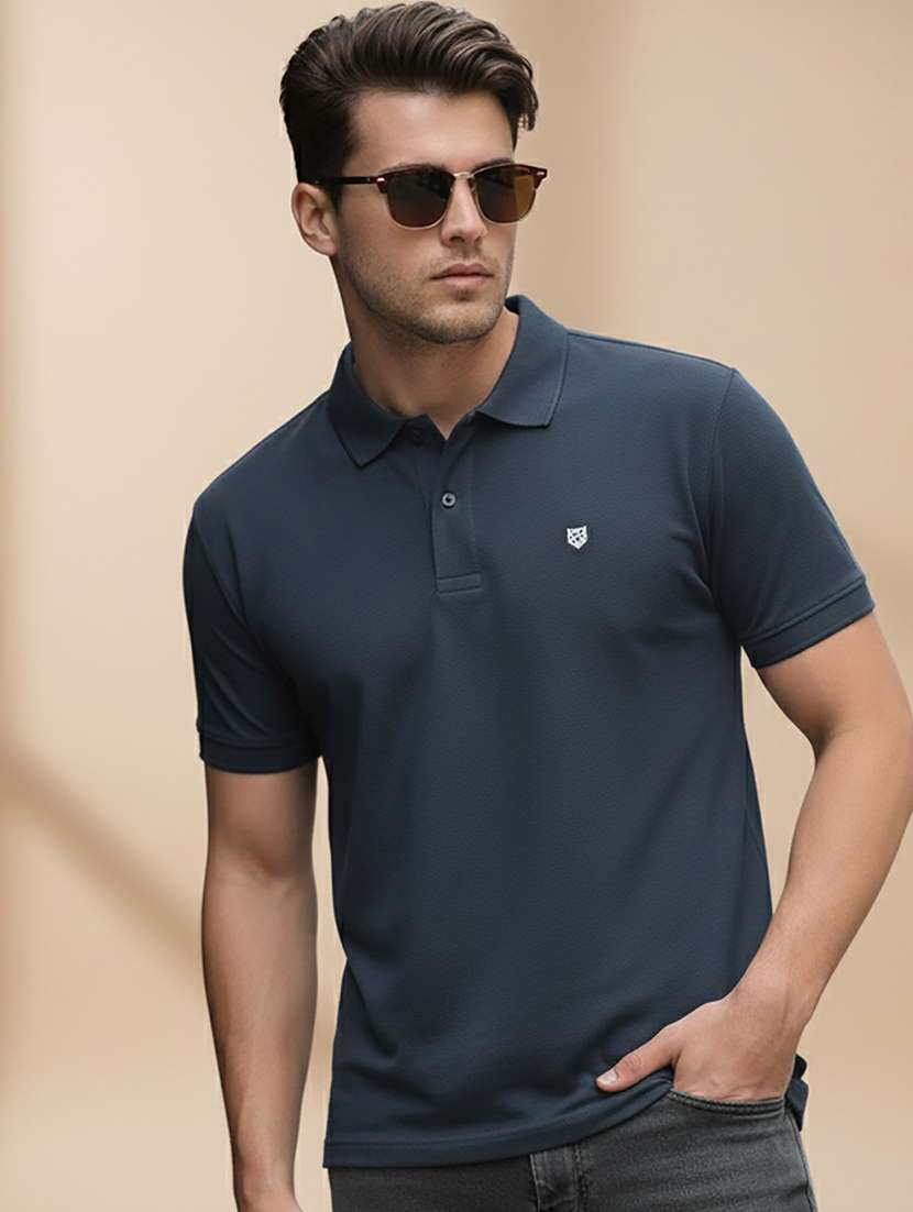 men solid short sleeve regular fit polo t-shirt