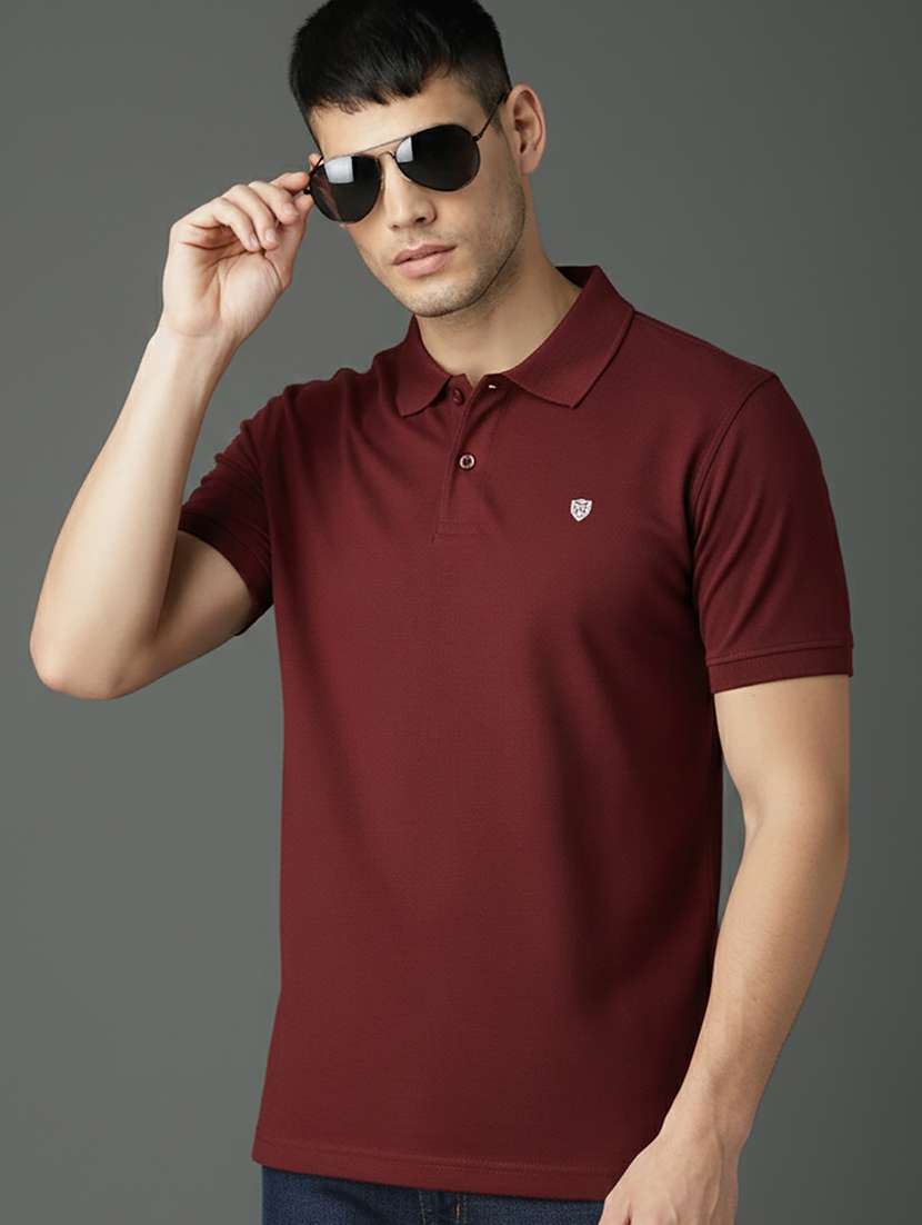 men solid short sleeve regular fit polo t-shirt