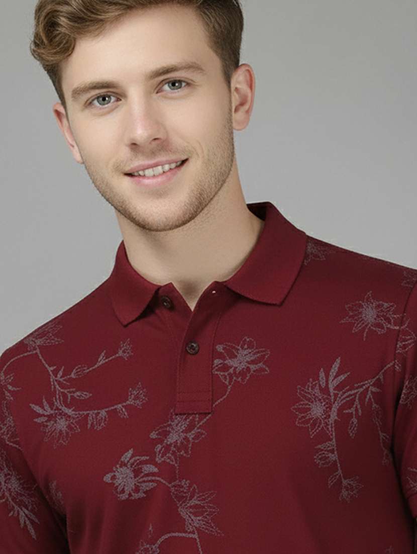 men printed short sleeve regular fit polo t-shirt - 22319937 -  Standard Image - 3