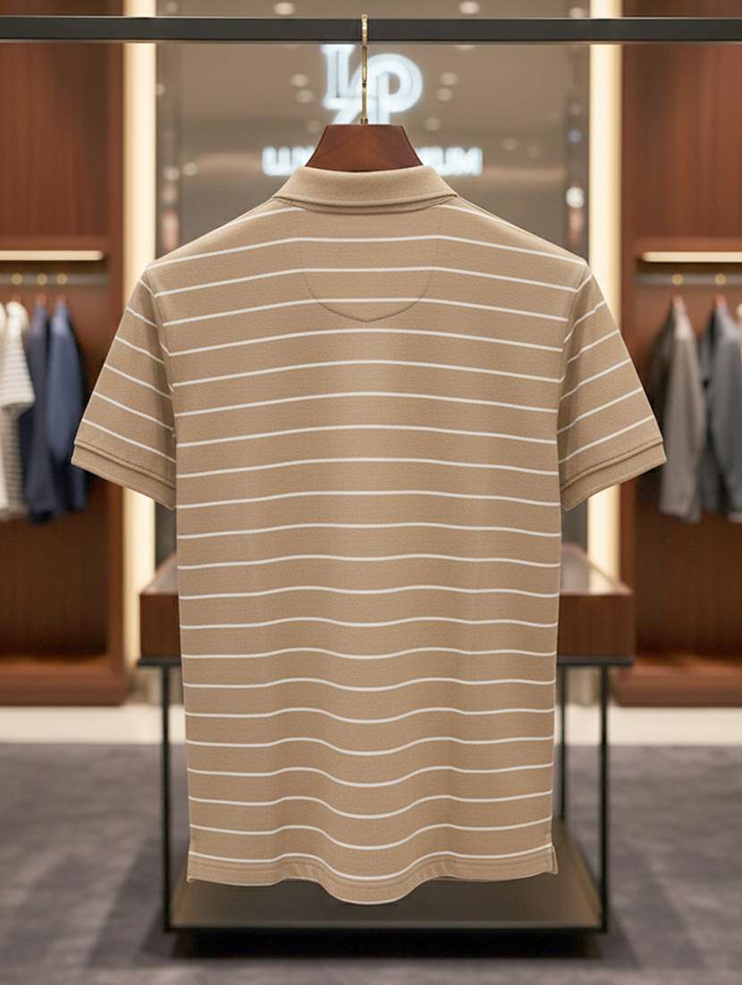 men striped short sleeve regular fit polo t-shirt - 22319944 -  Standard Image - 3
