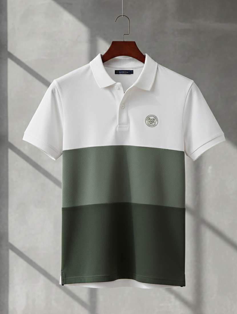 multi colored cotton blend color block tshirt - 22319968 -  Standard Image - 3