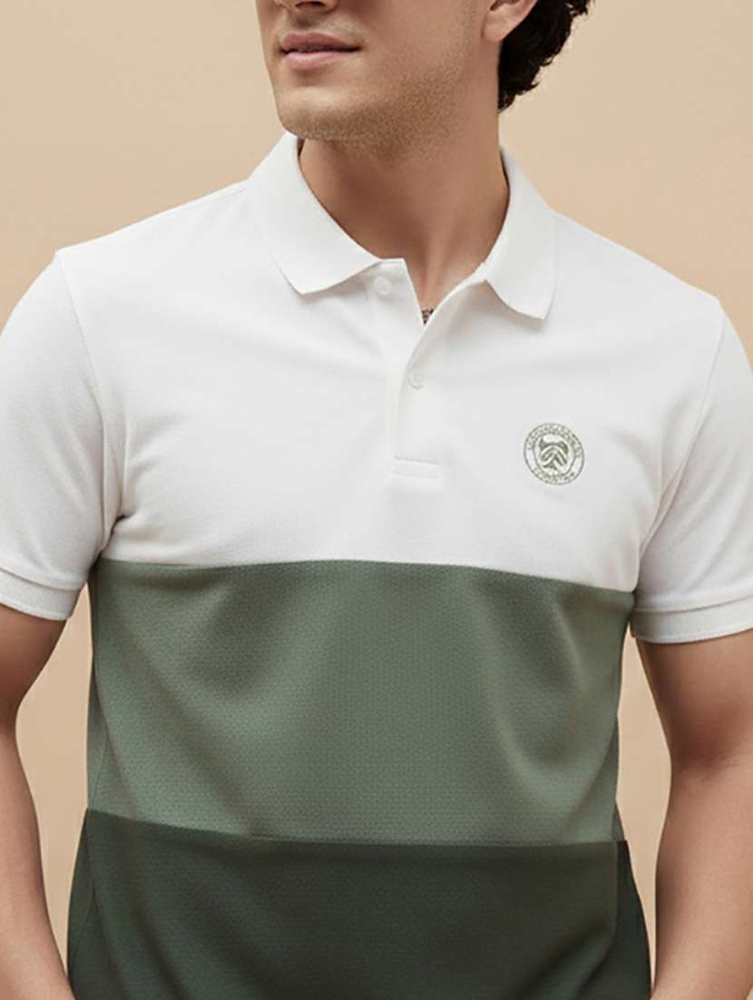men color block short sleeve regular fit polo t-shirt - 22319987 -  Standard Image - 3