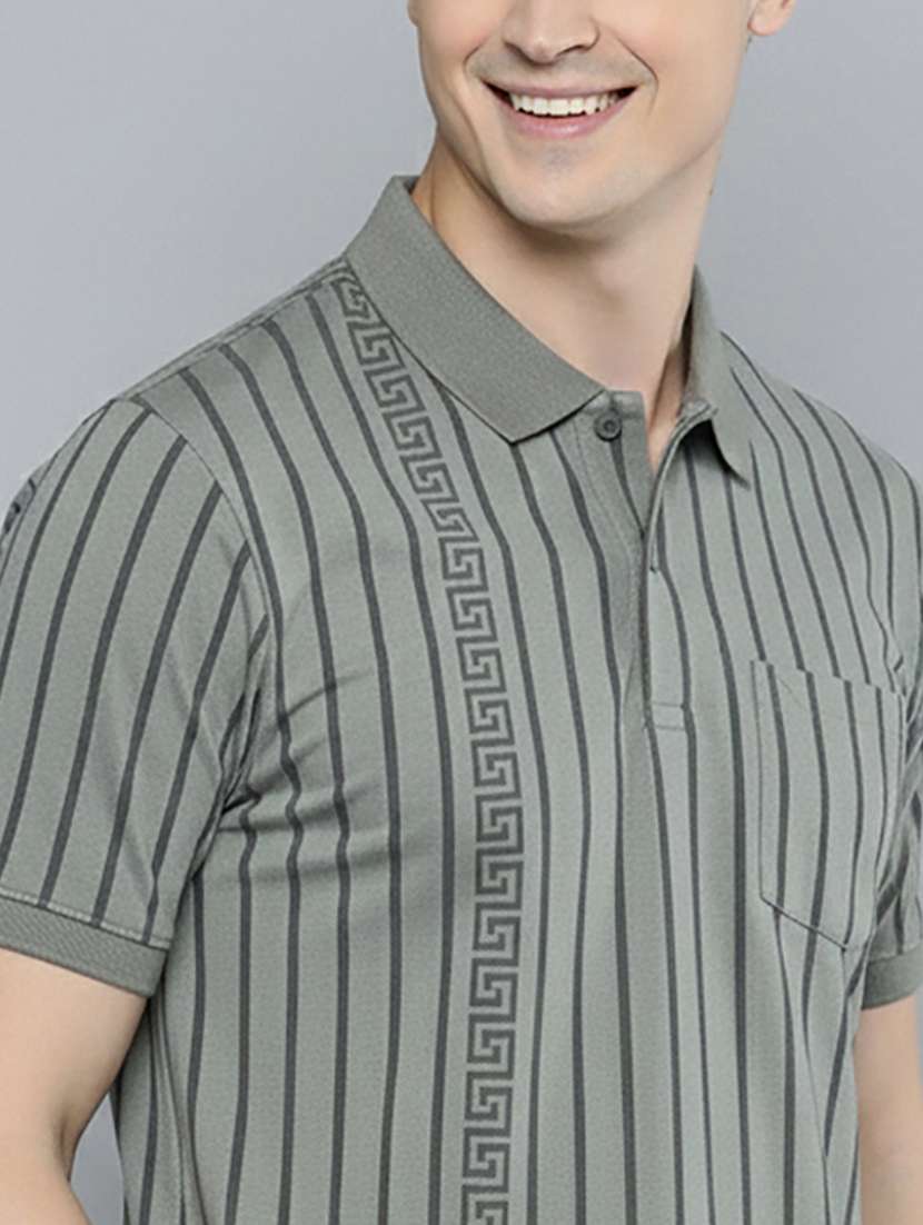 men striped short sleeve regular fit polo t-shirt - 22319988 -  Standard Image - 3
