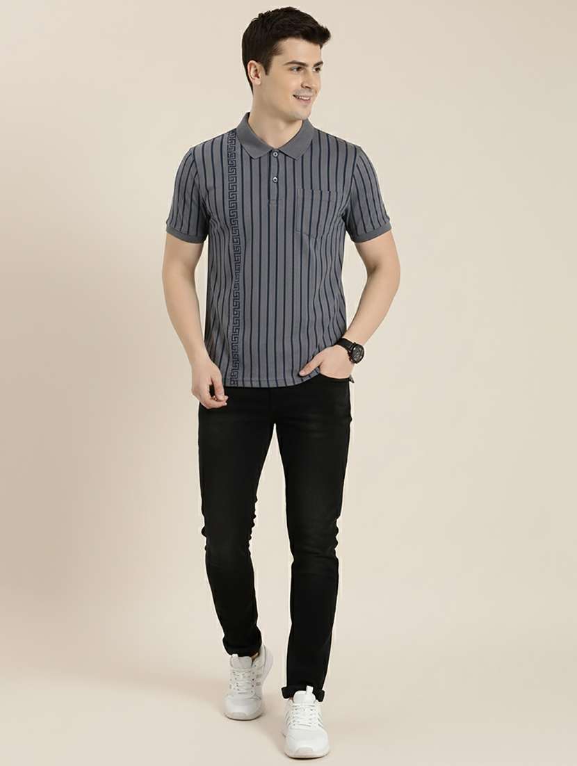men striped short sleeve regular fit polo t-shirt - 22319990 -  Standard Image - 3