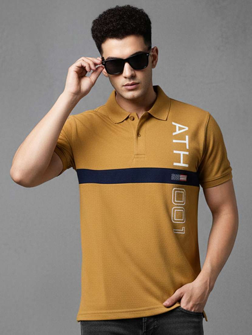 men printed short sleeve regular fit polo t-shirt
