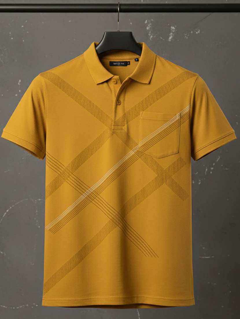 men printed short sleeve regular fit polo t-shirt - 22320003 -  Standard Image - 3