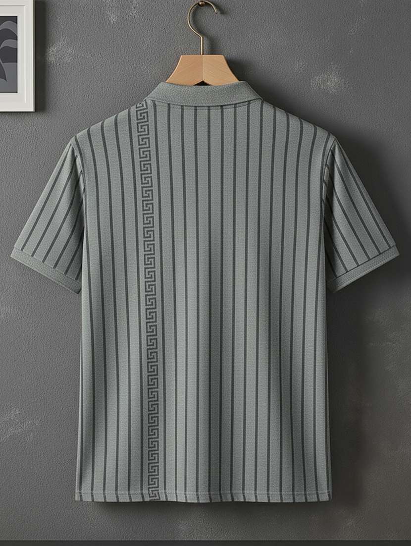 men striped short sleeve regular fit polo t-shirt - 22320007 -  Standard Image - 3