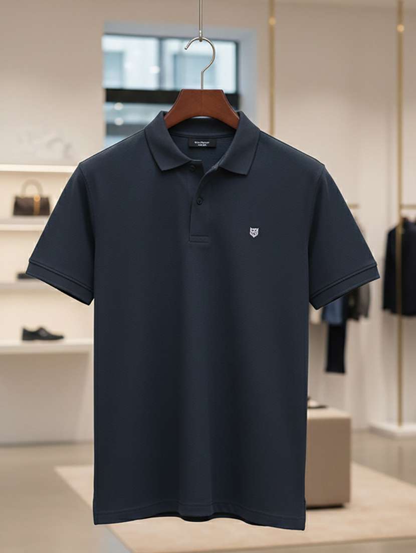 men solid short sleeve regular fit polo t-shirt - 22320043 -  Standard Image - 3