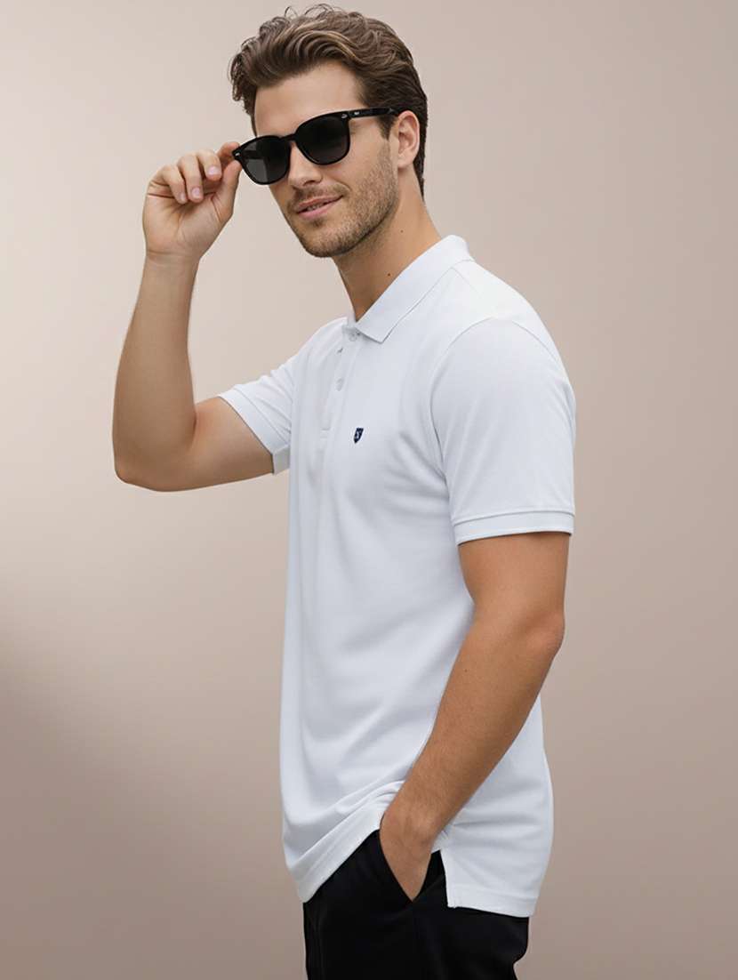 men solid short sleeve regular fit polo t-shirt