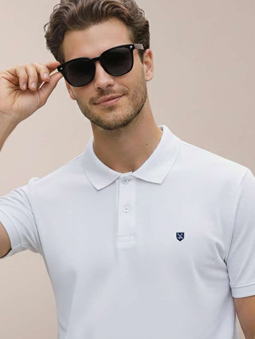 men solid short sleeve regular fit polo t-shirt - 22320048 -  Standard Image - 3