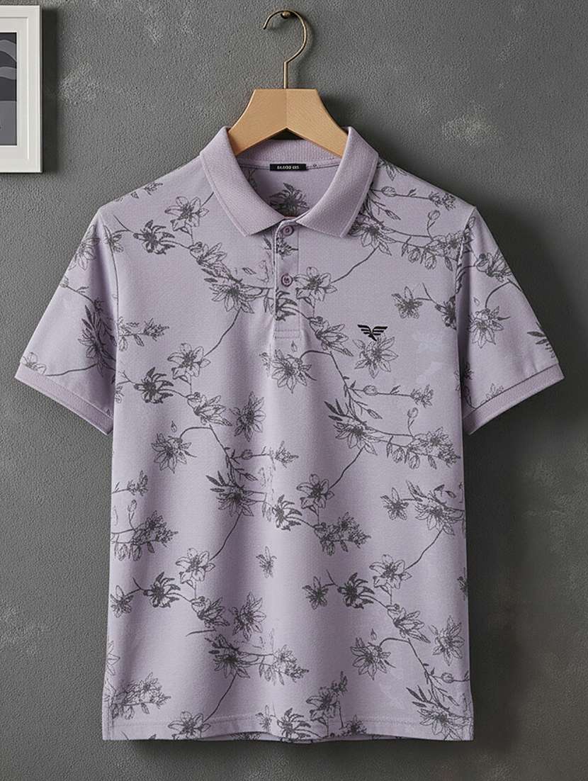 men printed short sleeve regular fit polo t-shirt - 22320086 -  Standard Image - 3