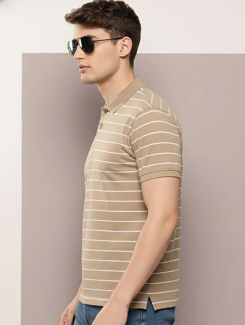 men striped short sleeve regular fit polo t-shirt - 22320103 -  Standard Image - 3
