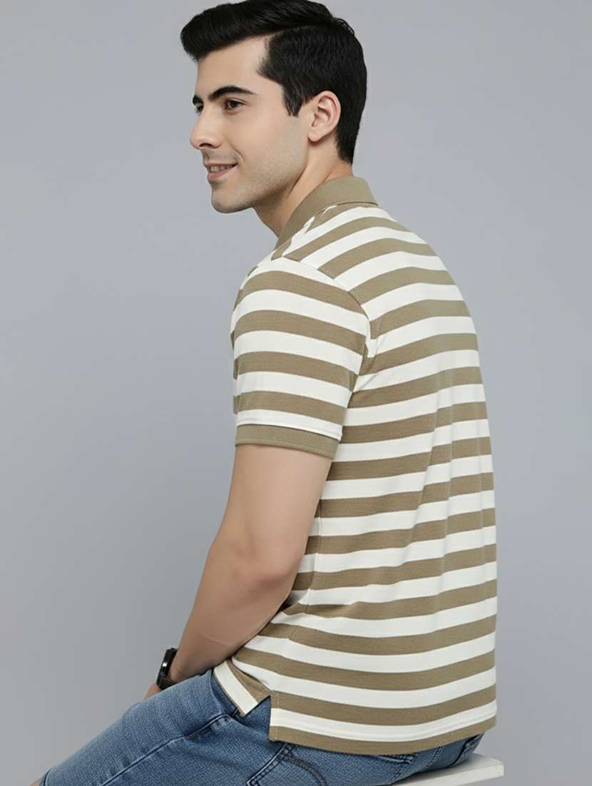 men striped short sleeve regular fit polo t-shirt - 22320113 -  Standard Image - 3