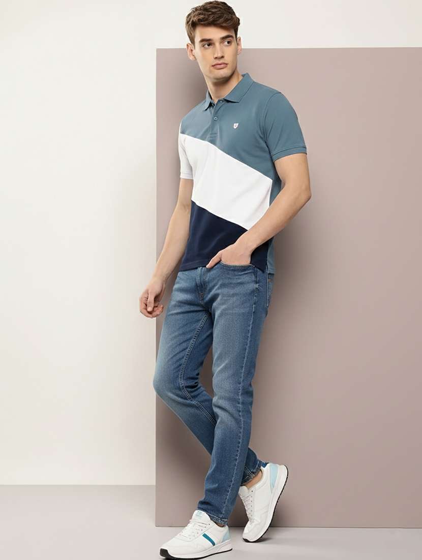 men color block short sleeve regular fit polo t-shirt - 22320117 -  Standard Image - 3