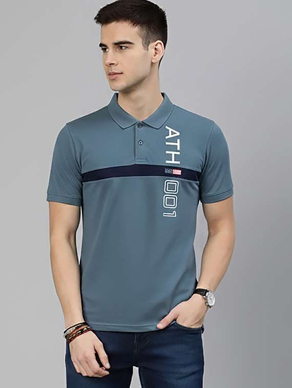 men printed short sleeve regular fit polo t-shirt
