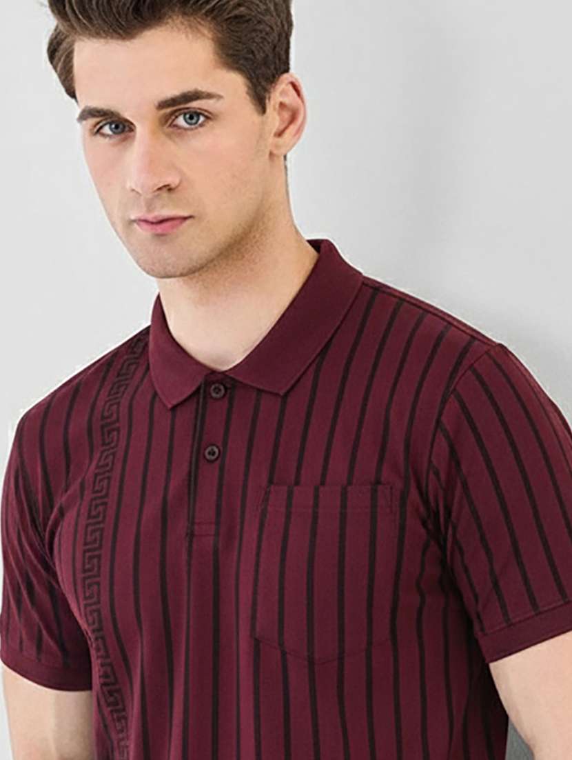 men striped short sleeve regular fit polo t-shirt - 22320150 -  Standard Image - 3