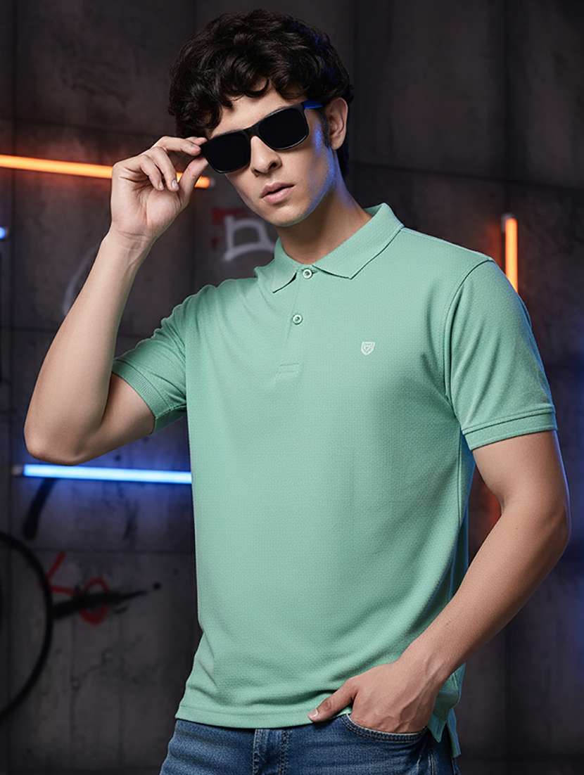 men solid short sleeve regular fit polo t-shirt