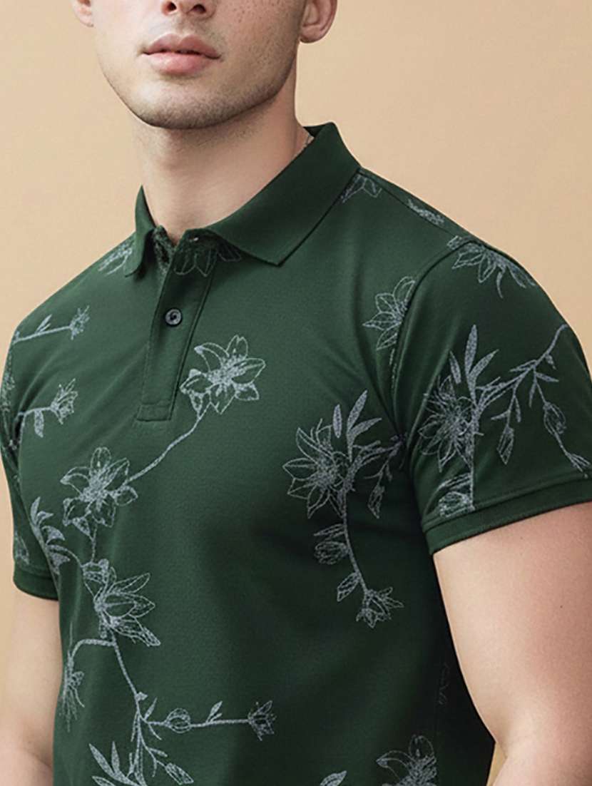 men printed short sleeve regular fit polo t-shirt - 22320183 -  Standard Image - 3