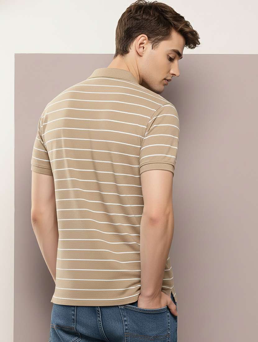 men striped short sleeve regular fit polo t-shirt - 22320205 -  Standard Image - 3