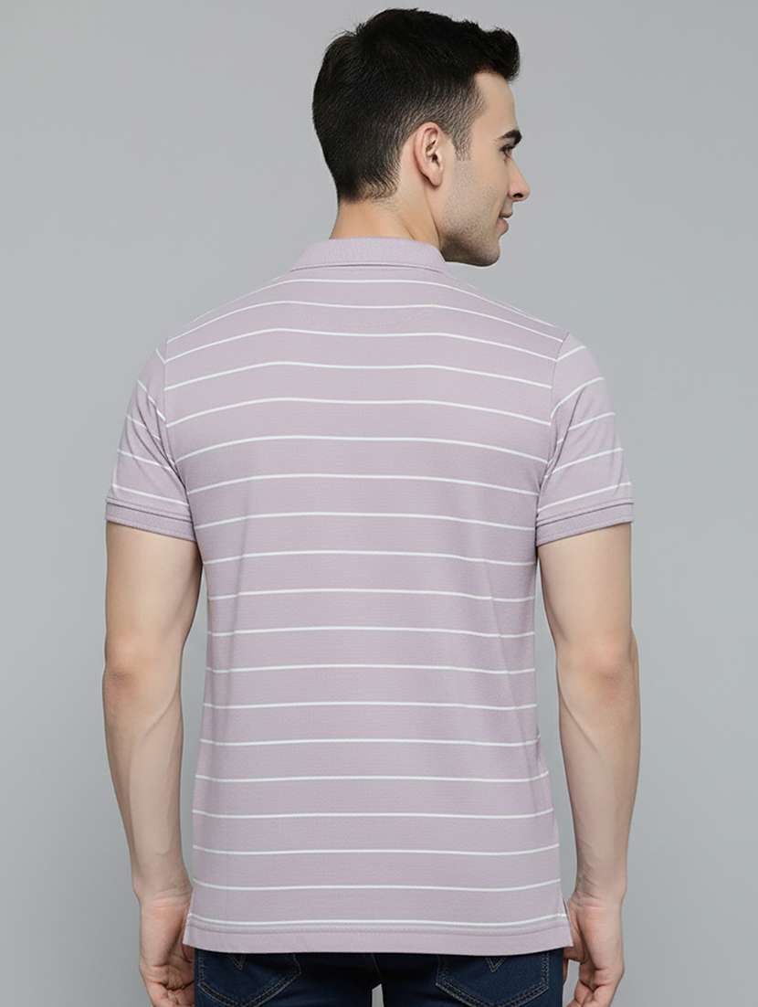men striped short sleeve regular fit polo t-shirt - 22320206 -  Standard Image - 3