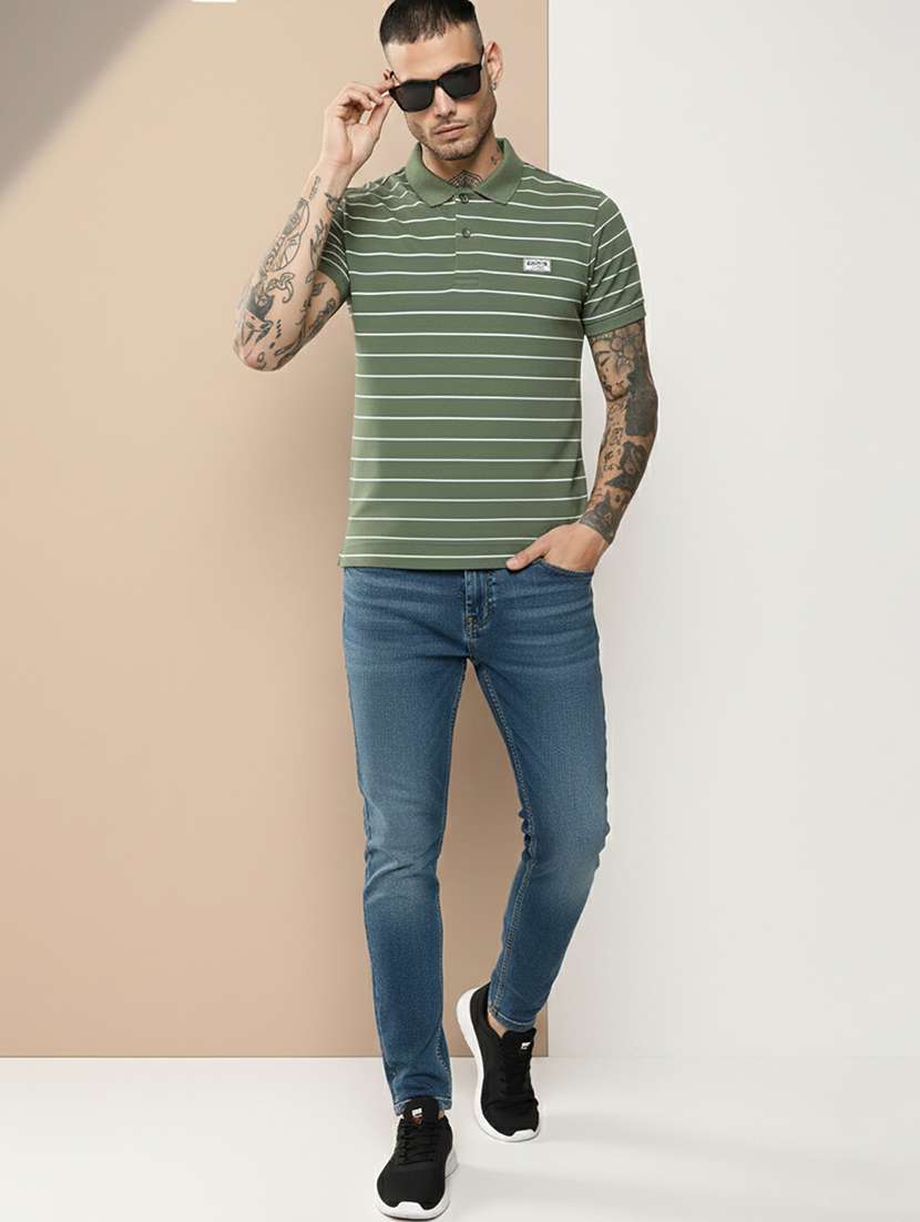 men striped short sleeve regular fit polo t-shirt - 22320207 -  Standard Image - 3