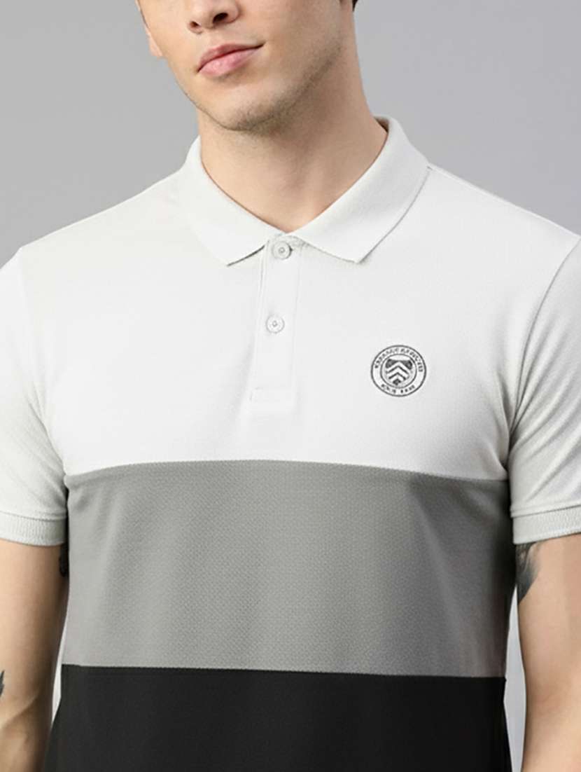 men color block short sleeve regular fit polo t-shirt - 22320217 -  Standard Image - 3