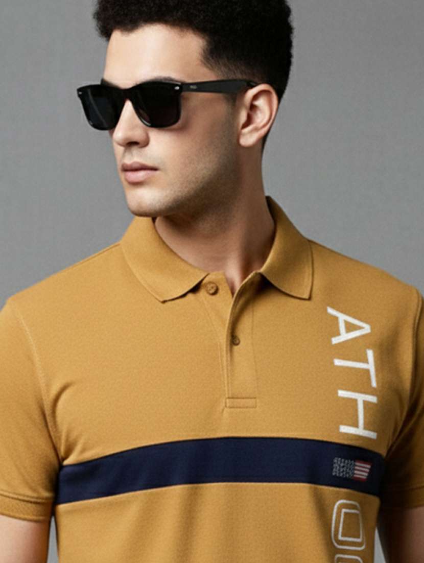 men printed short sleeve regular fit polo t-shirt - 22320220 -  Standard Image - 3